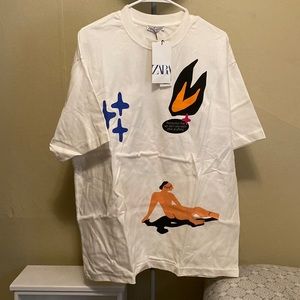 NWT Zara white tee shirt
